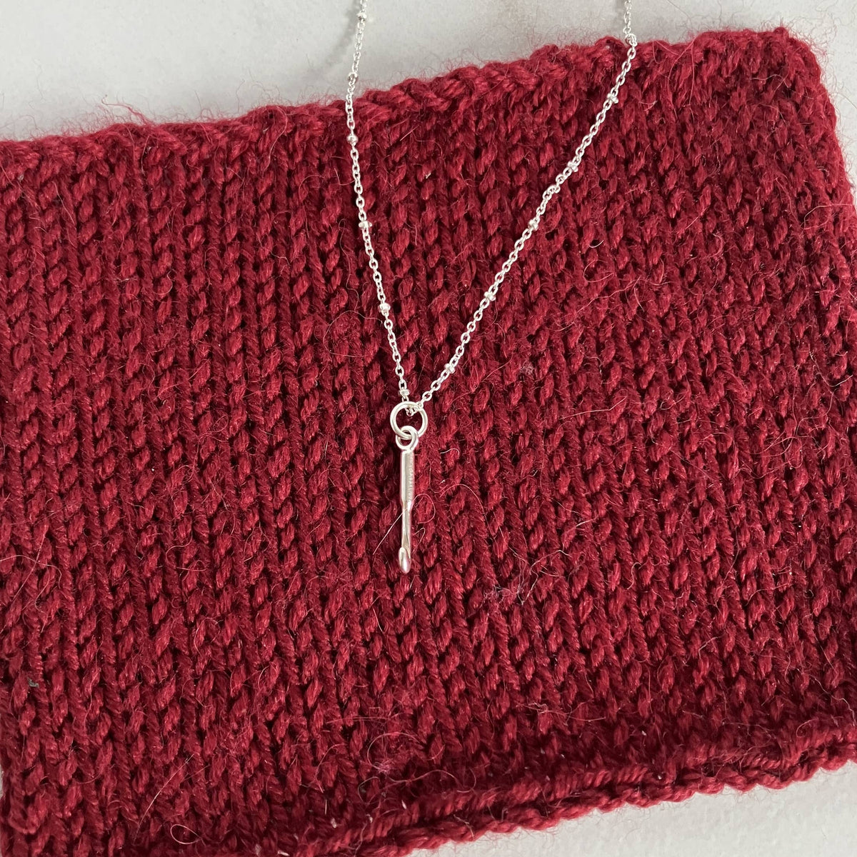 Sterling Silver Crochet Hook Necklace