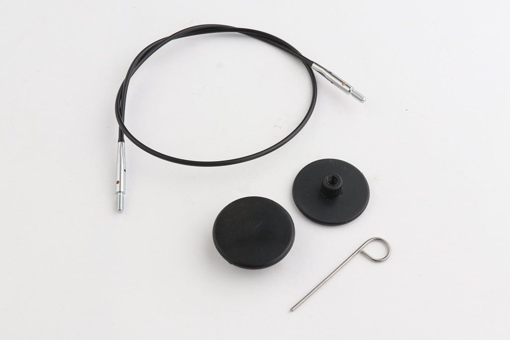 Knit Pro Stainless Steel Swivel Black Cord Set