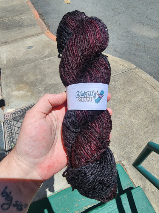 Twist My Stitch - Blood Raven - DK Sparkle