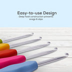 Jumbl - Crochet Hook Set, 12 Colorful Ergonomic Hooks