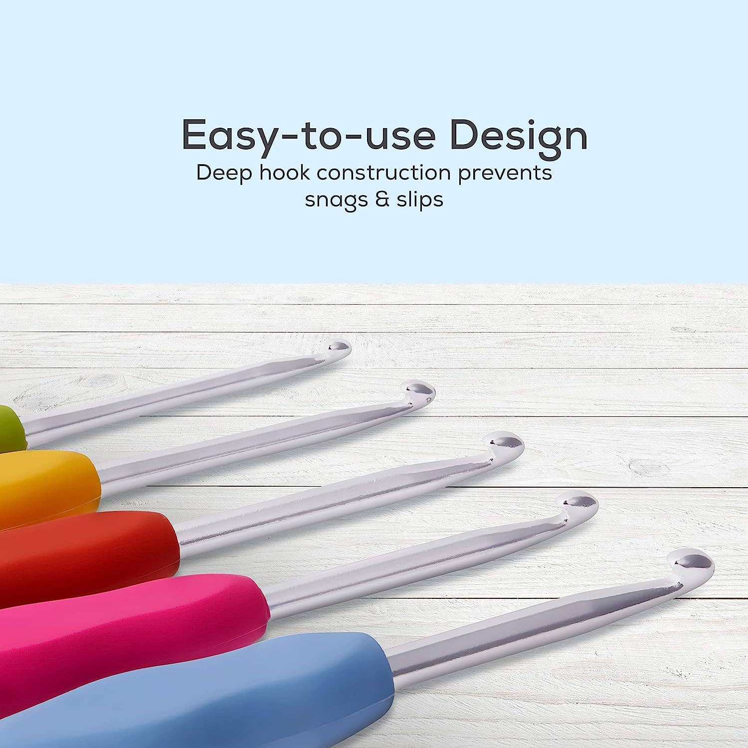 Jumbl - Crochet Hook Set, 12 Colorful Ergonomic Hooks