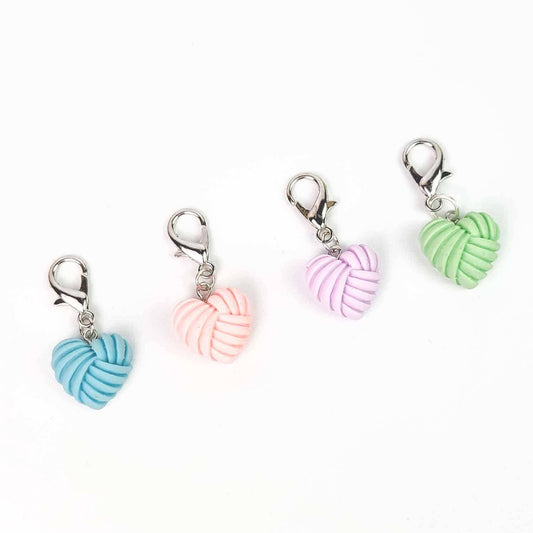 Heart Yarn Ball Stitch Marker Set