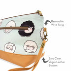 Chubby Sheep Trinity Bag–Medium Zippered Project Bag–Seafoam
