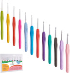 Jumbl - Crochet Hook Set, 12 Colorful Ergonomic Hooks