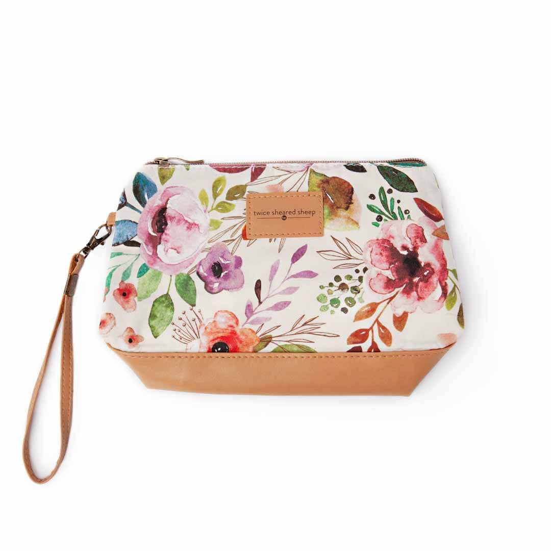 Mini Trini Bag – Small Zippered Project Bag - Spring Floral