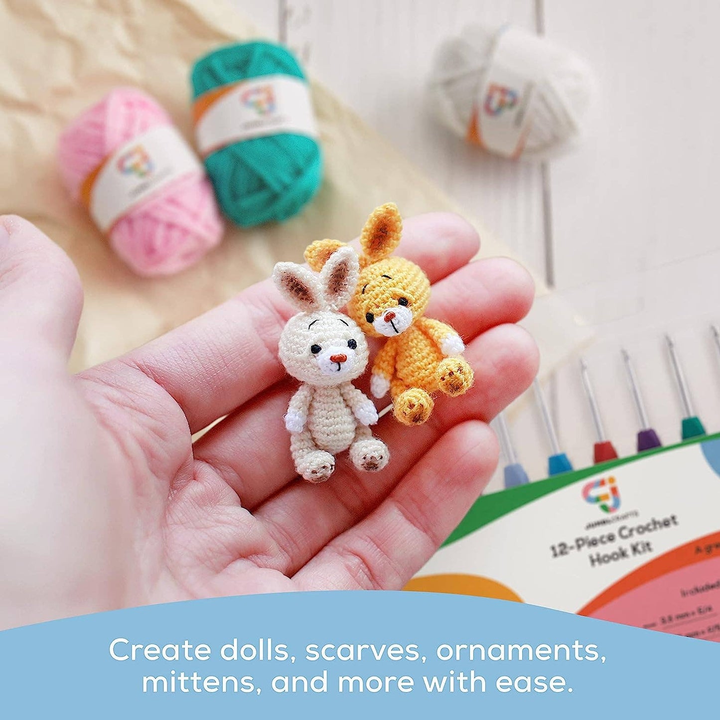 Jumbl - Crochet Hook Set, 12 Colorful Ergonomic Hooks