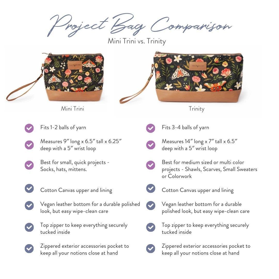 Mini Trini Bag – Small Zippered Project Bag - Night Forest