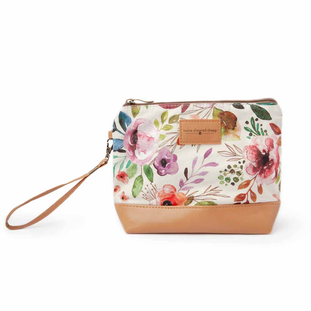 Mini Trini Bag – Small Zippered Project Bag - Spring Floral