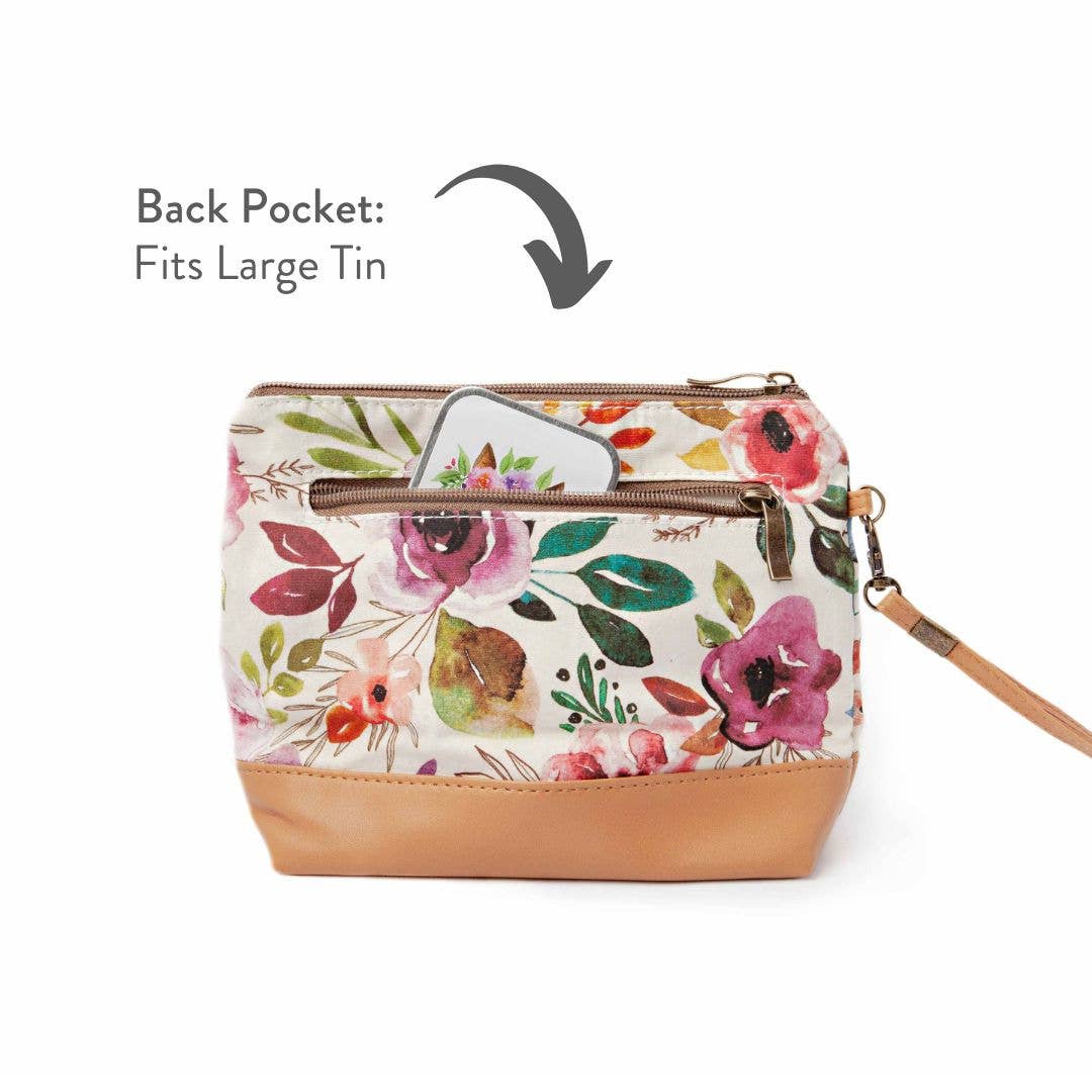 Mini Trini Bag – Small Zippered Project Bag - Spring Floral