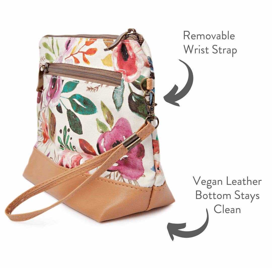 Mini Trini Bag – Small Zippered Project Bag - Spring Floral