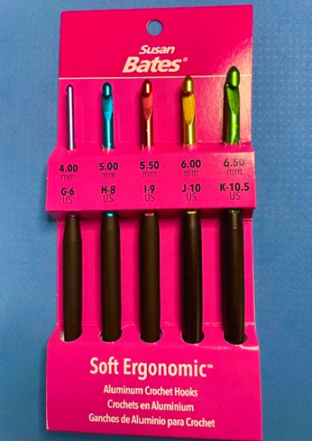 Susan Bates Silvalume Soft Ergonomic Crochet Hook Set